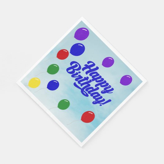 Kleurrijke feestelijke verjaardag met ballonnen servet (Hoek)