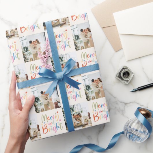 Kleurrijke feestelijke vrolijke en heldere kerstfo cadeaupapier (Geschenken)