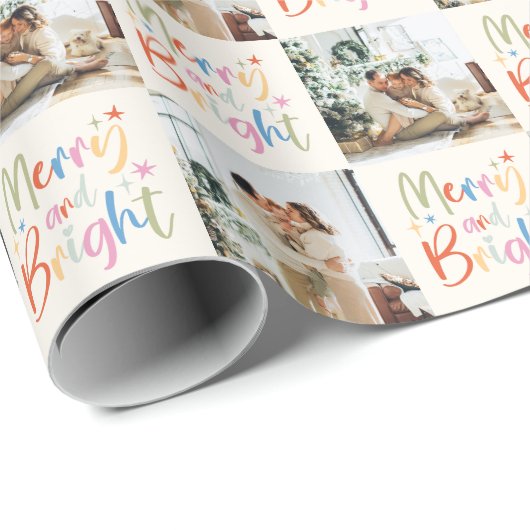 Kleurrijke feestelijke vrolijke en heldere kerstfo cadeaupapier (Rol Hoek)