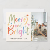 Kleurrijke feestelijke vrolijke en heldere kerstfo feestdagenkaart (Voorkant)