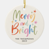 Kleurrijke feestelijke vrolijke en heldere kerstfo keramisch ornament (Voorkant)