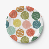 Kleurrijke feestelijke Waterverf kerstversieringen Papieren Bordje (Voorkant)