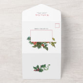 Kleurrijke feestflora met etiket all in one uitnodiging (Buitenkant)