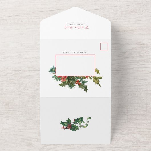 Kleurrijke feestflora met etiket all in one uitnodiging (Buitenkant)