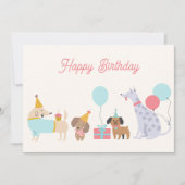 Kleurrijke feesthonden feestdagenkaart (Voorkant)