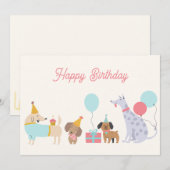 Kleurrijke feesthonden feestdagenkaart (Voorkant / Achterkant)