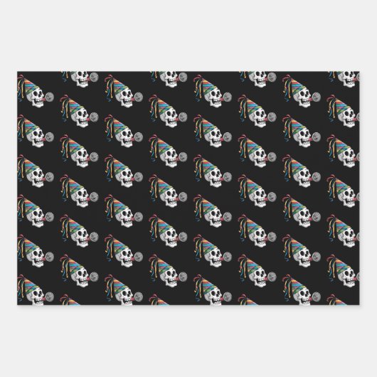 Kleurrijke feestschedel inpakpapier vel (Voorkant 2)