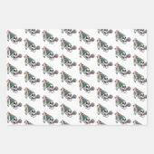 Kleurrijke feestschedel inpakpapier vel (Voorkant)