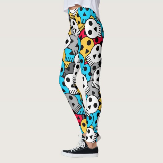 Kleurrijke feestschedels leggings (Links)
