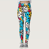 Kleurrijke feestschedels leggings (Voorkant)