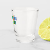 Kleurrijke FEESTTIJD Gepersonaliseerd Shot Glas (Rechts)
