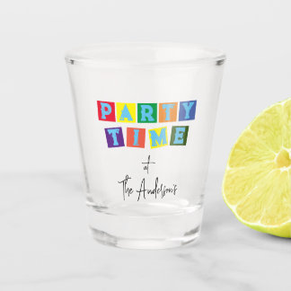Kleurrijke FEESTTIJD Gepersonaliseerd Shot Glas