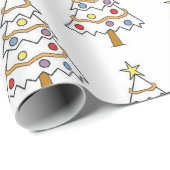 Kleurrijke Fel Kerstboom Inpakpapier (Rol Hoek)