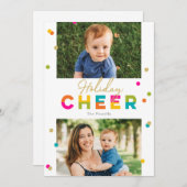 Kleurrijke Fel Kerstkaart met Kerstgroet (Voorkant / Achterkant)