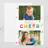 Kleurrijke Fel Kerstkaart met Vakantiegroet (Voorkant / Achterkant)