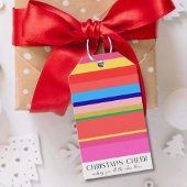 Kleurrijke Fel Moderne Kerstmis  Cadeaulabel