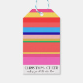 Kleurrijke Fel Moderne Kerstmis Cadeaulabel (Voorkant)