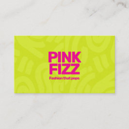 Kleurrijke Fel Neon Lime Groen Roze Mode Zakelijk  Visitekaartje