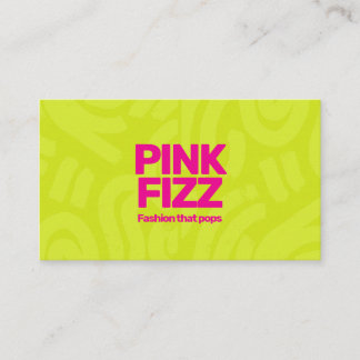 Kleurrijke Fel Neon Lime Groen Roze Mode Zakelijk Visitekaartje