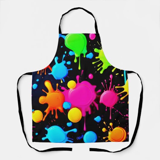 Kleurrijke & Fel Schilderwerk Spatten Schort (Voorkant)