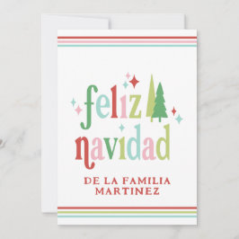 Kleurrijke Feliz Navidad Foto Kerst Kaart