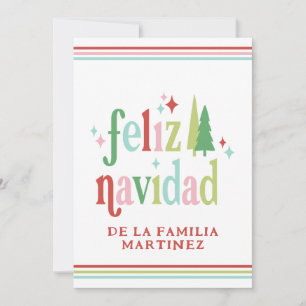 Kleurrijke Feliz Navidad Foto Kerst Kaart
