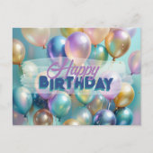 Kleurrijke Felle Ballonnen Verjaardag Briefkaart (Voorkant)