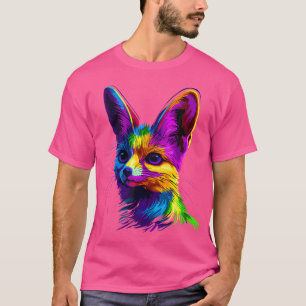 Kleurrijke Fennec Fox Face Leuke Dierenliefhebber T-shirt