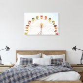 Kleurrijke Ferris Wheel Stretted Canvas Art (Insitu (Slaapkamer))