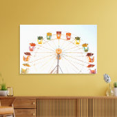 Kleurrijke Ferris Wheel Stretted Canvas Art Afdruk (Insitu (Woonkamer))