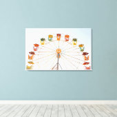 Kleurrijke Ferris Wheel Stretted Canvas Art Afdruk (Insitu (Houten vloer))