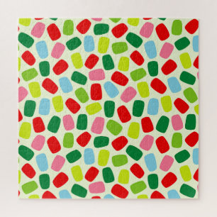Kleurrijke Festieve Citrusgroene Kerstsnoep Legpuzzel