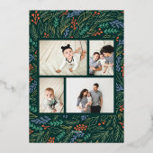 Kleurrijke Festive Floral Photo Arch Kerstmis Folie Feestdagenkaart (Achterkant)