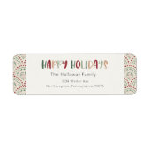 Kleurrijke Festive Holiday Return Address Envelope Etiket (Voorkant)