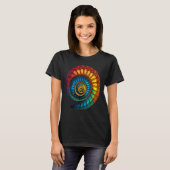 Kleurrijke Fibonacci spiraal psychedelische kleure T-shirt (Voorkant volledig)