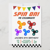 Kleurrijke Fidget Spinner Kids Verjaardagsfeest Ui Kaart (Voorkant)