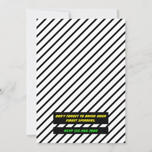 Kleurrijke Fidget Spinner Kids Verjaardagsfeest Ui Kaart (Achterkant)