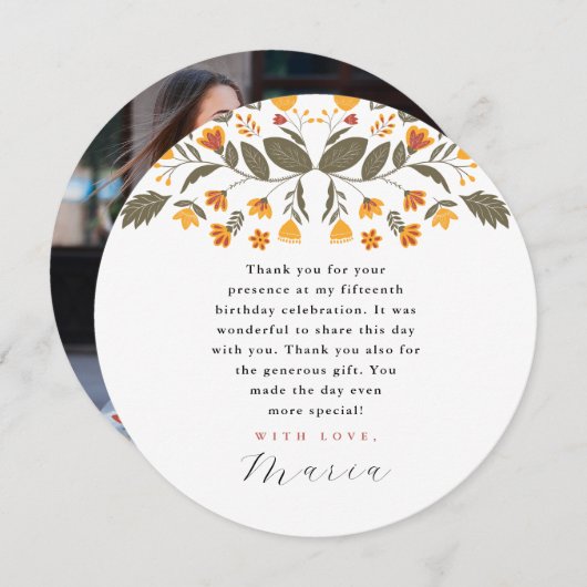 Kleurrijke Fiesta 15e verjaardag foto dank u Kaart (Voorkant / Achterkant)