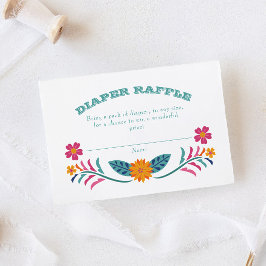 Kleurrijke Fiesta Baby shower Luier Raffle Ticket