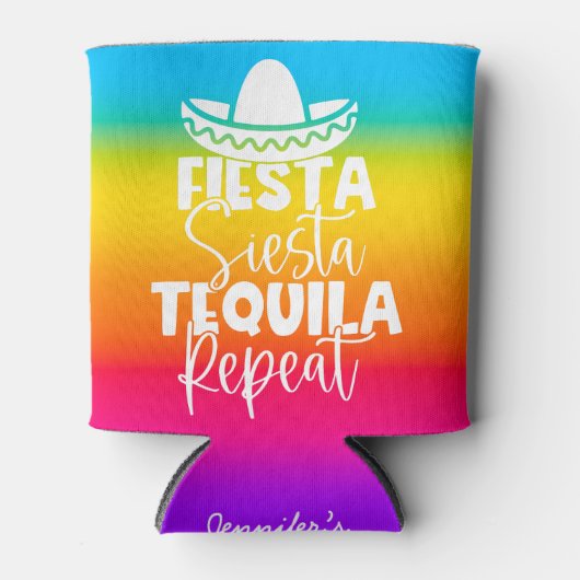 Kleurrijke Fiesta Bachelorette Party Custom Blikjeskoeler (Voorkant)