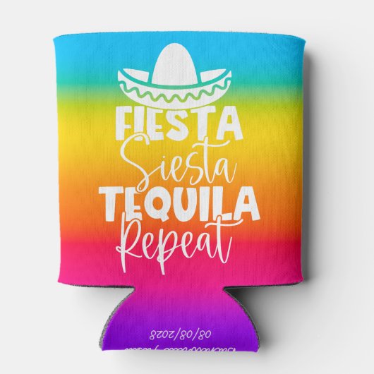 Kleurrijke Fiesta Bachelorette Party Custom Blikjeskoeler (Achterkant)