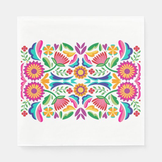 Kleurrijke Fiesta Bloemen Servet (Voorkant)