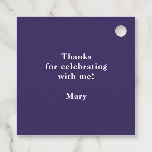 Kleurrijke Fiesta Blue Bedankjes Labels (Achterkant)