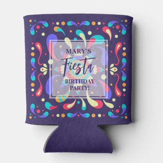 Kleurrijke Fiesta Blue Blikjeskoeler (Achterkant)