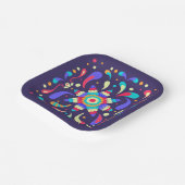 Kleurrijke Fiesta Blue Papieren Bordje (Gebogen)