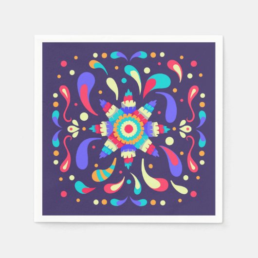 Kleurrijke Fiesta Blue Servet (Voorkant)