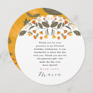Kleurrijke Fiesta Botanical 15e verjaardag dank u Kaart