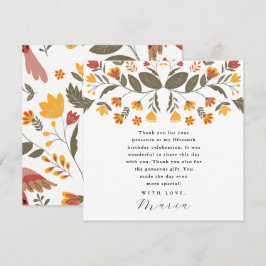 Kleurrijke Fiesta Floral 15e verjaardag dank u Kaart