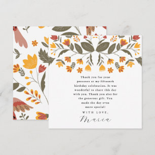 Kleurrijke Fiesta Floral 15e verjaardag dank u Kaart