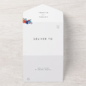 Kleurrijke Fiesta Floral Mexicaanse RSVP bruiloft All In One Uitnodiging (Buitenkant)